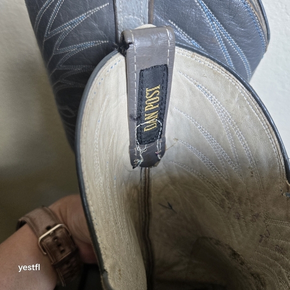 Dan Post Grey Leather Cowboy Boots size 6 - Picture 2 of 6